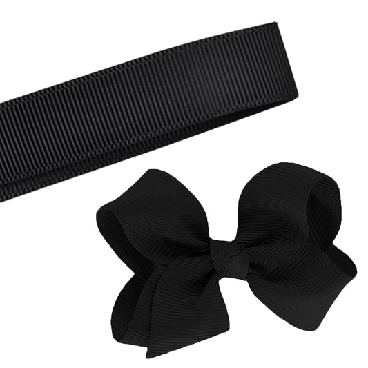 5 Yards Solid Black Grosgrain Ribbon Yardage DIY Crafts Bows Décor USA