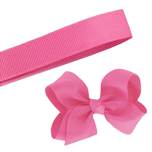 5 Yards Solid Bright Pink Grosgrain Ribbon Yardage DIY Crafts Bows USA