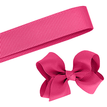 5 Yards Solid Fuchsia Pink Grosgrain Ribbon Yardage DIY Crafts Bows USA