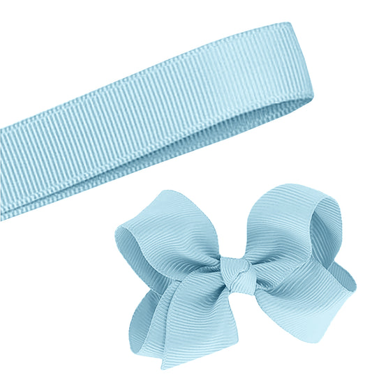 5 Yards Solid Light Blue Grosgrain Ribbon Yardage DIY Crafts Bows Décor USA