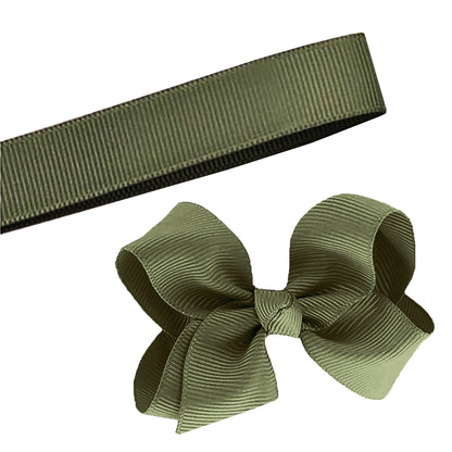 5 Yards Solid Olive Green Grosgrain Ribbon Yardage DIY Crafts Bows USA