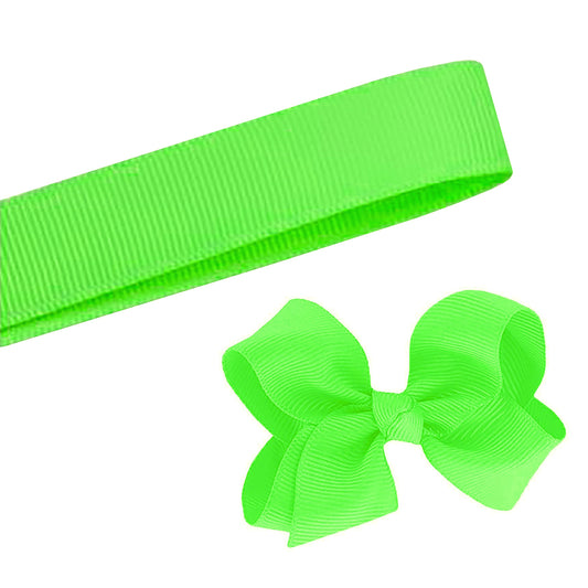 5 Yards Solid Neon Green Grosgrain Ribbon Yardage DIY Crafts Bows USA