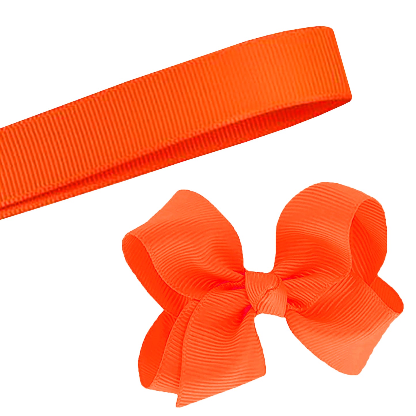 5 Yards Solid Neon Orange Grosgrain Ribbon Yardage DIY Crafts Bows USA