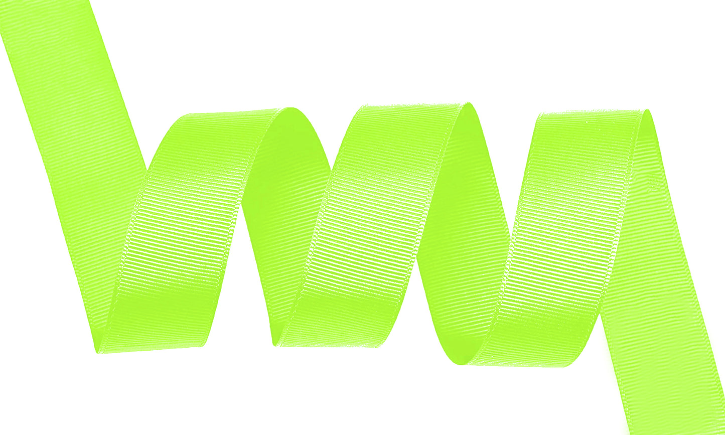 5 Yards Solid Neon Yellow Grosgrain Ribbon Yardage DIY Crafts Bows USA