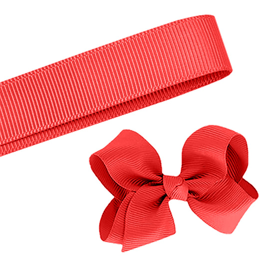 5 Yards Solid Poppy Red Grosgrain Ribbon Yardage DIY Crafts Bows Décor USA