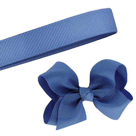 5 Yards Solid Smoke Blue Grosgrain Ribbon Yardage DIY Crafts Bows USA