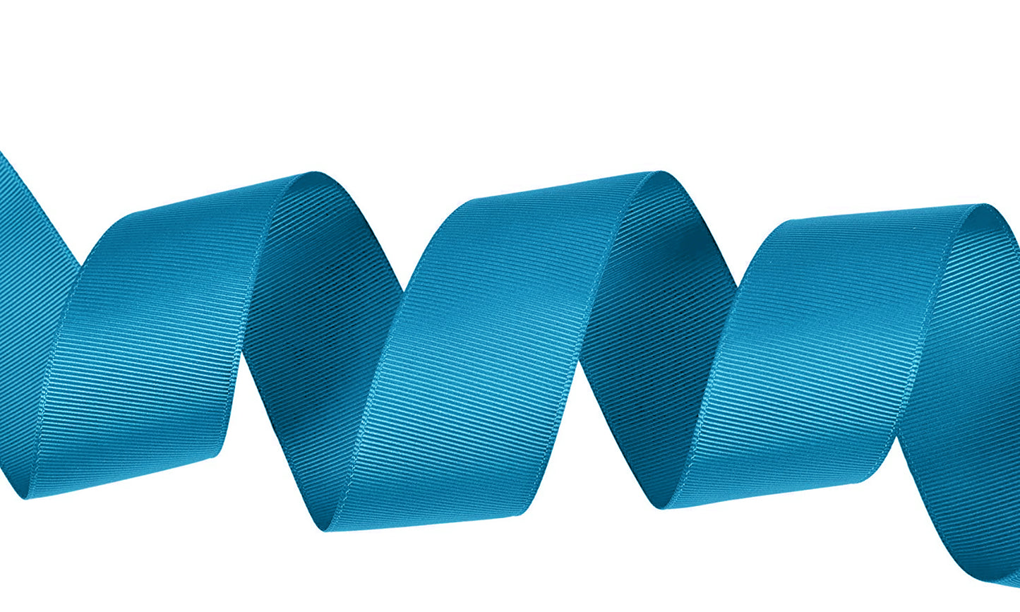 5 Yards Solid Turquoise Blue Grosgrain Ribbon Yardage DIY Crafts Bows USA